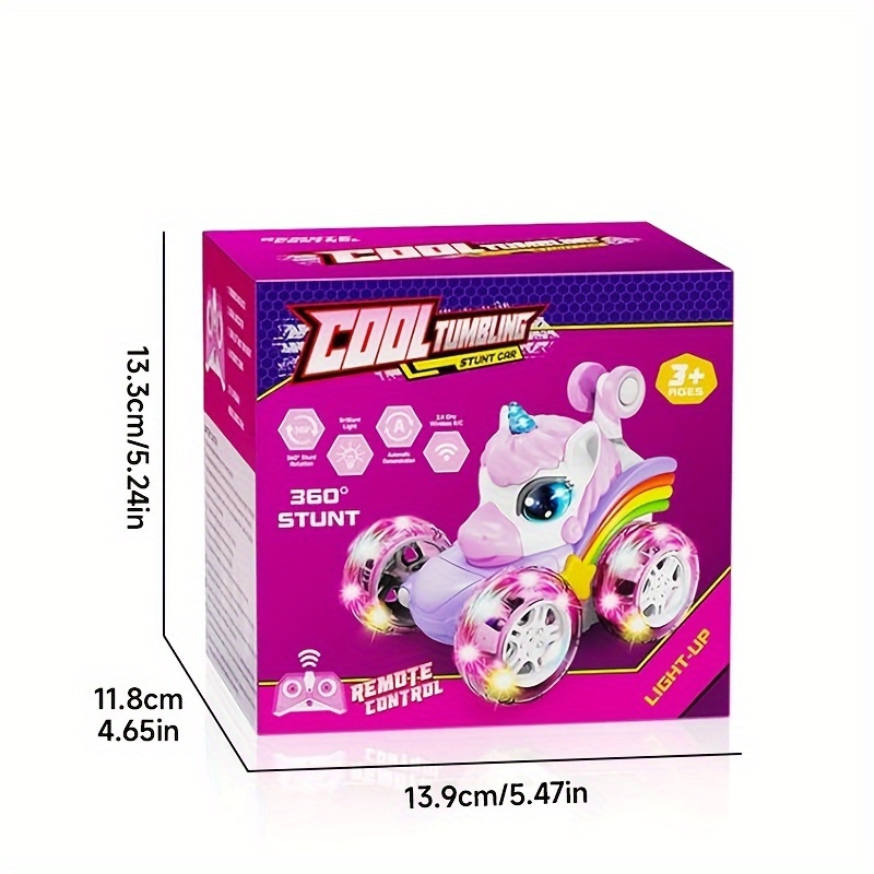 Mașină de cascadorii cu telecomandă, cu baterie reîncărcabilă, capabilă de rotații la 360°, cu tracțiune integrală, perfectă pentru cadouri de ziua de naștere și de Crăciun