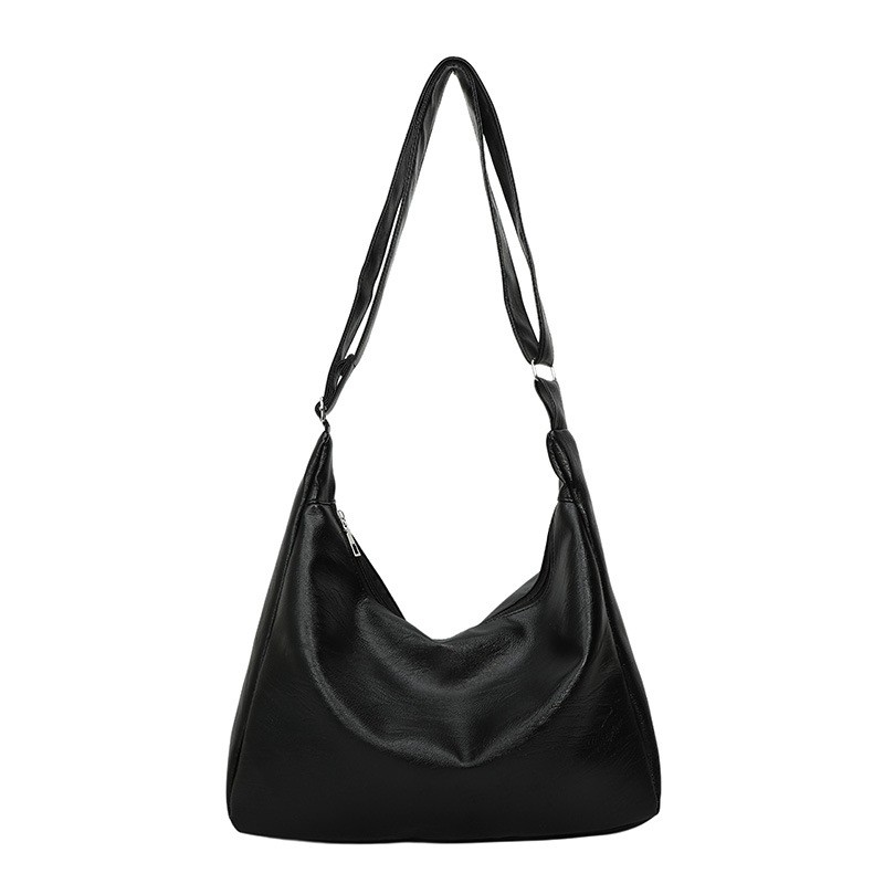 TEMU Women's Large-capacity Soft Shoulder Bag, Casual Tote Crossbody Bag, Minimalist Solid Color Commuter Travel Bag