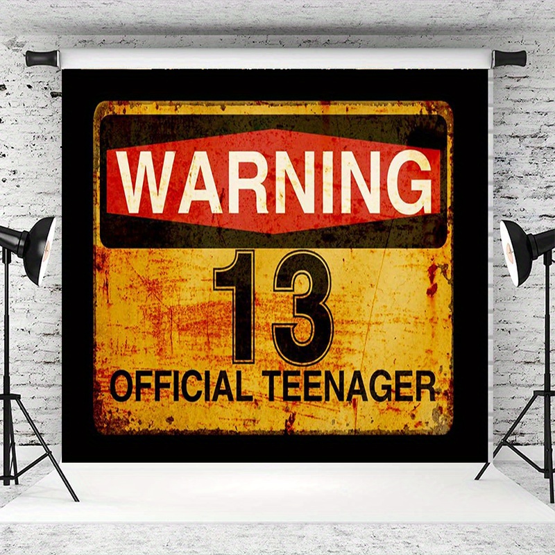OMG UR 13 Geburtstag Hintergrund Banner – 1,8 X 1,2 M, Blau-silber, Für Fotoshootings & Partys