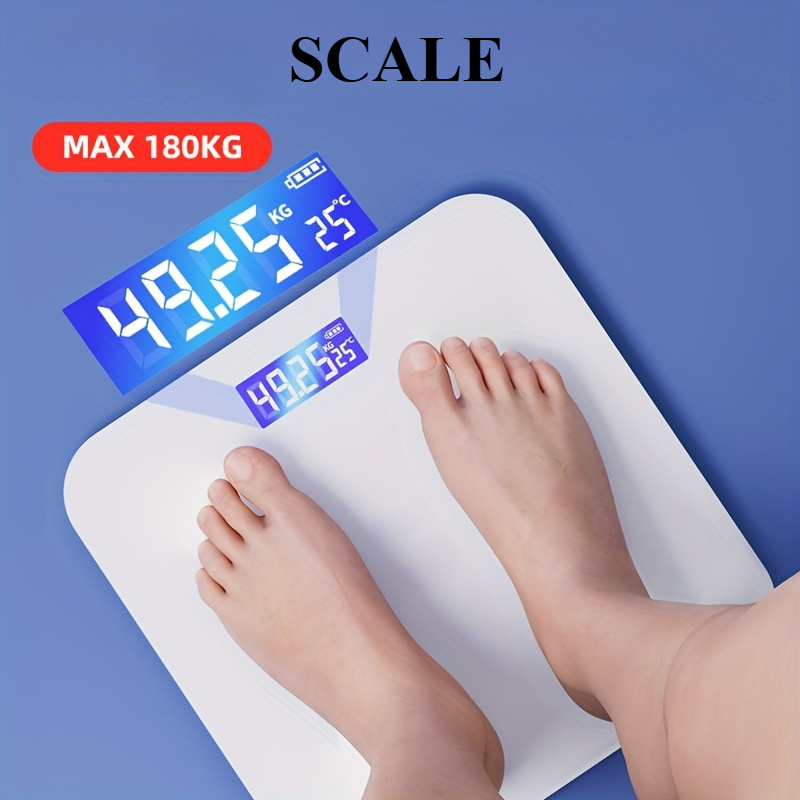 

Smart Digital Bathroom Scale, 1pc, , Electronic Glass Top Small Scale, Battery Powered, ≤36v, Max 180kg Capacity, No Battery Included