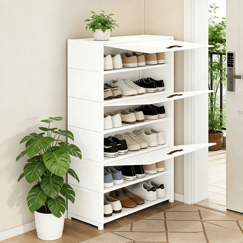 1 Large Capacity for Home Metal Shoe Rack, Independent Dust-Proof Shoe Rack, Durable Plastic And Metal Frame, Foldable Shoe Cabinet, Making Shoes a Clean And Tidy for Home, a Good Helper for Home Storage And Organization