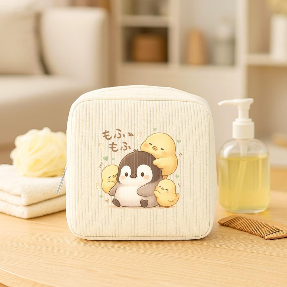 TEMU 여성용 귀여운 펭귄 화장품 & 메이크업 파우치 - 지퍼 클로저가 있는 사랑스러운 펭귄 모양 여행용 파우치, 약품 & 스킨케어용 컴팩트 - 이동 중인 여성을 위한 완벽한 선물 (생일, 여행) - 펭귄