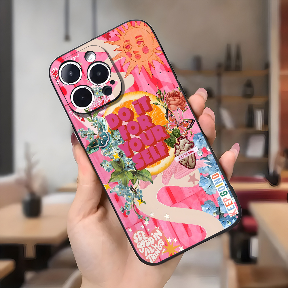 cute phone case iphone 16 pro Wildflower Pink Rose iPhone case iPhone 15 Plus
