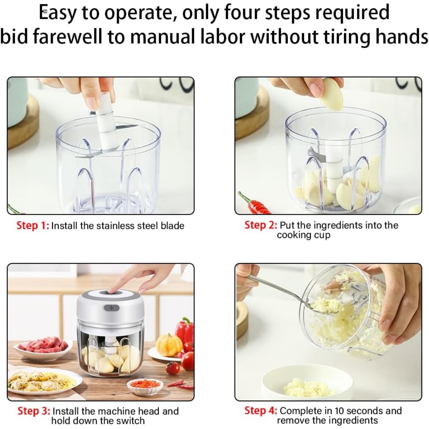   to   electric food  per mini wireless portable meat grinder usb charging garlic  per easy to clean suitable for chili peppers onions nuts etc white fathers day gifts birthday gifts and gifts for   men and women father gift Product details 5