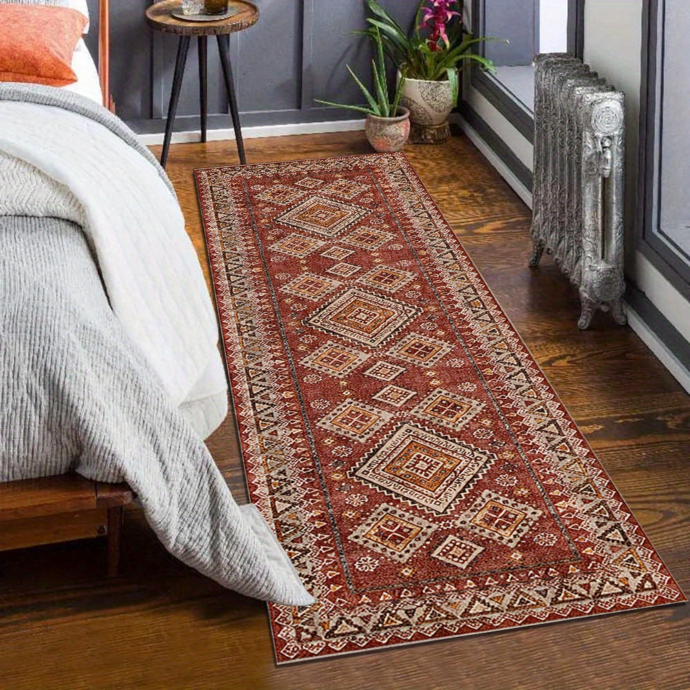 Waschbarer Läuferteppich - 7,6x25,4 Cm, Braun-grau, Abstrakt, Rutschfest, Weich, Für Flur & Küche