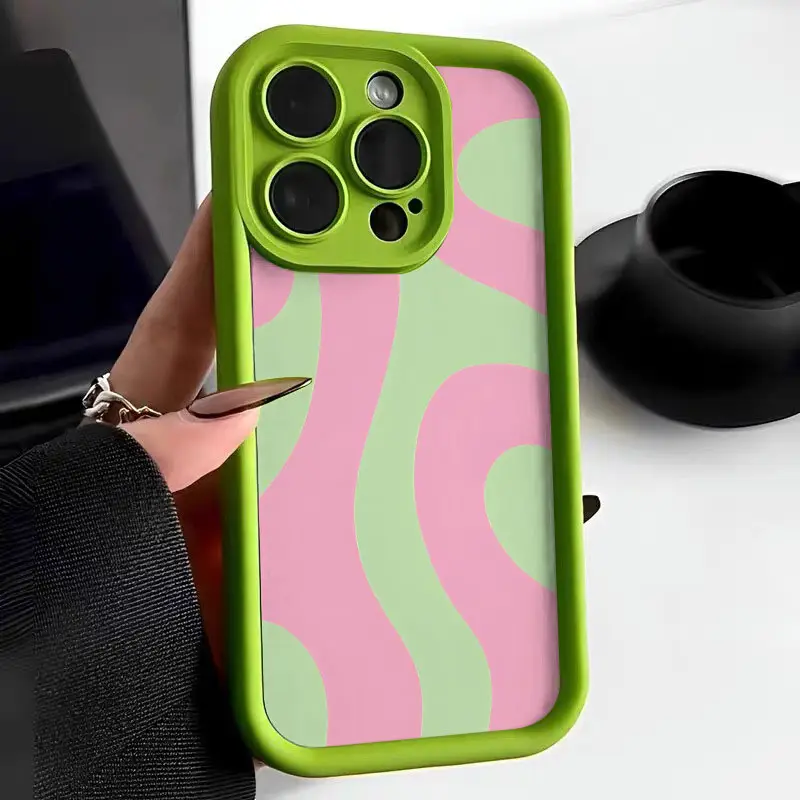 Green and Pink Wavy Flowy Phone Case, All-Inclusive Shockproof * Phone Case, Compatible with iPhone 16/15/14/13/12/11 Pro Plus Pro Max Green and Pink Wavy Flowy Phone Case, All-Inclusive Shockproof * Phone Case, Compatible with iPhone 16/15/14/13/12/11 Pro Plus Pro Max