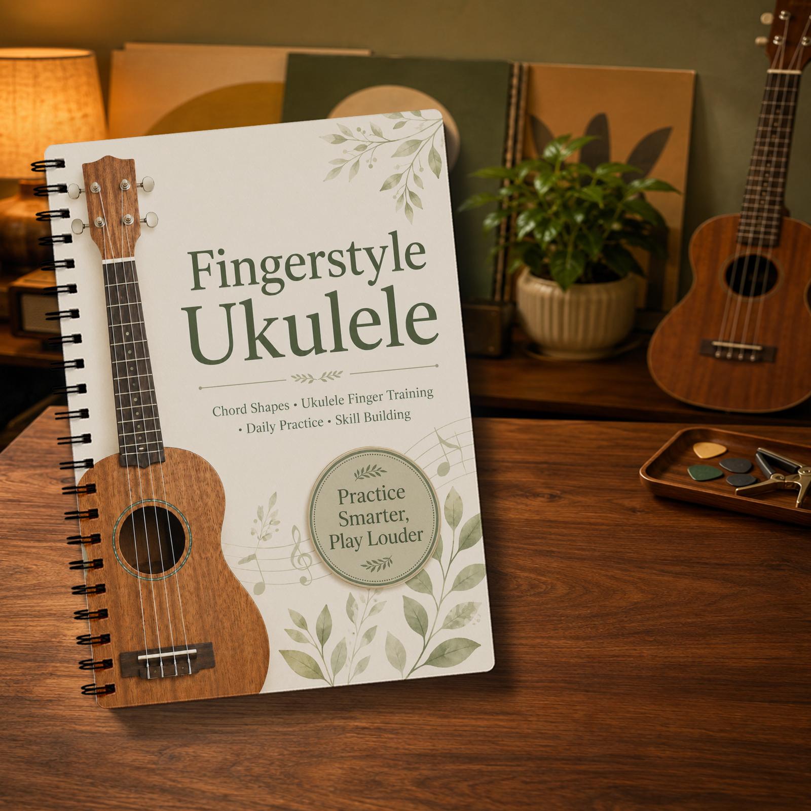TEMU English Version Ukulele Finger & Practice Book With Chord Charts, Tabs, Progress Suitable For Home Practice, Gift For Music Lovers, Beginners,