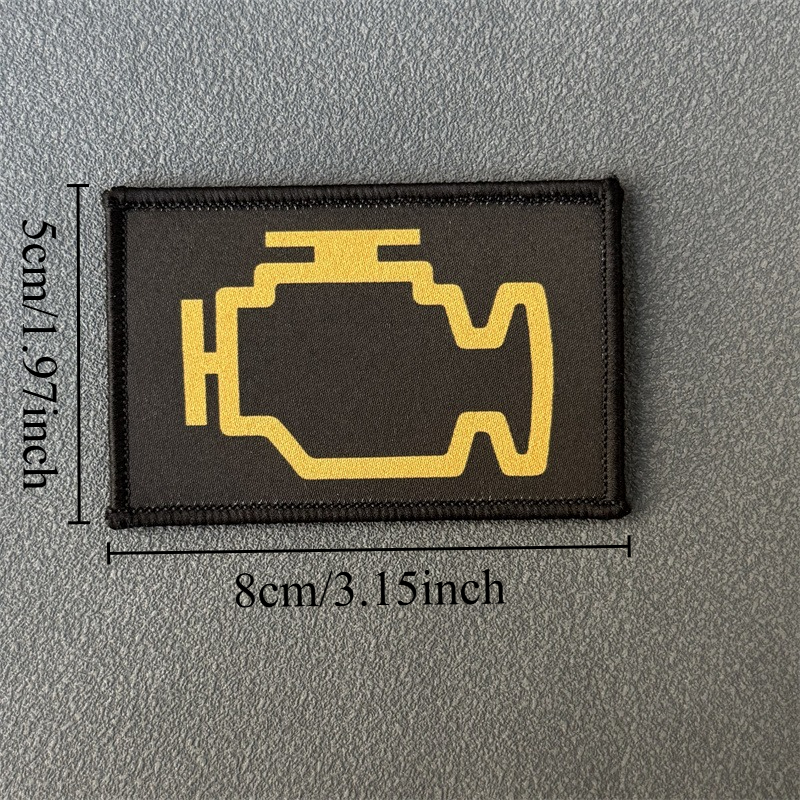 "check Engine" Patch Badge Printing Hook And Loop Backpack Clothes Decoration Accessories Stickers Armband