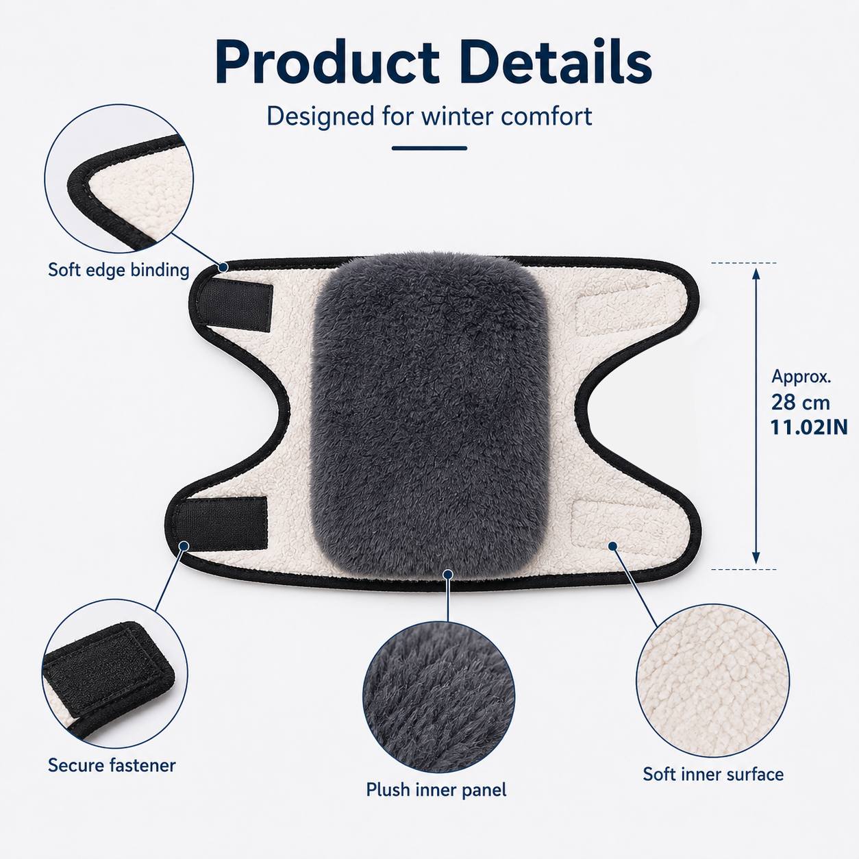 TEMU Winter Thickening And Warming Knee Pads, Essential For Winter Knee , Unisex, Suitable For Home , Daily Walking And Commuting, Outdoor Autumn And