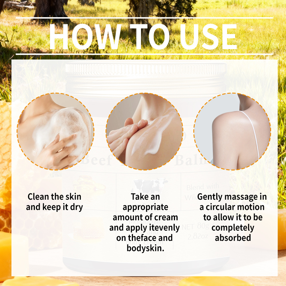 80 Grams of Honey And Beef Tallow Cream, Vitamin E And Niacinamide Facial Lifting Cream, Vitamin E Facial Cream, Facial Moisturizer Containing Honey, Beef Tallow, Collagen, Hyaluronic Acid, And Vitamin E, Moisturizing Cream