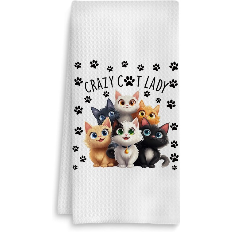 

1pc Set Of Cat Kitchen Towels, Gifts For Cat Lovers For Women, Cat Towels For Cat Lovers, Towels For Bathroom, Cat Napkins For Kitchen, Cat Kitchen Bathroom Decoration 18x26 Inches