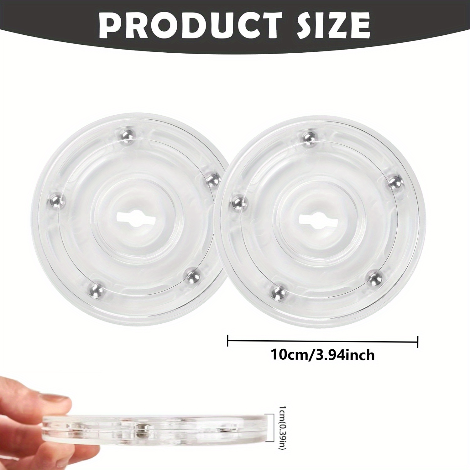 E-shop 2 Stk. Acryl 360° drehbare Ablage, drehbarer transparenter Präsentationsständer, Mehrzweck-Drehtablett für Badezimmer, Küchen, Kleiderschränke,