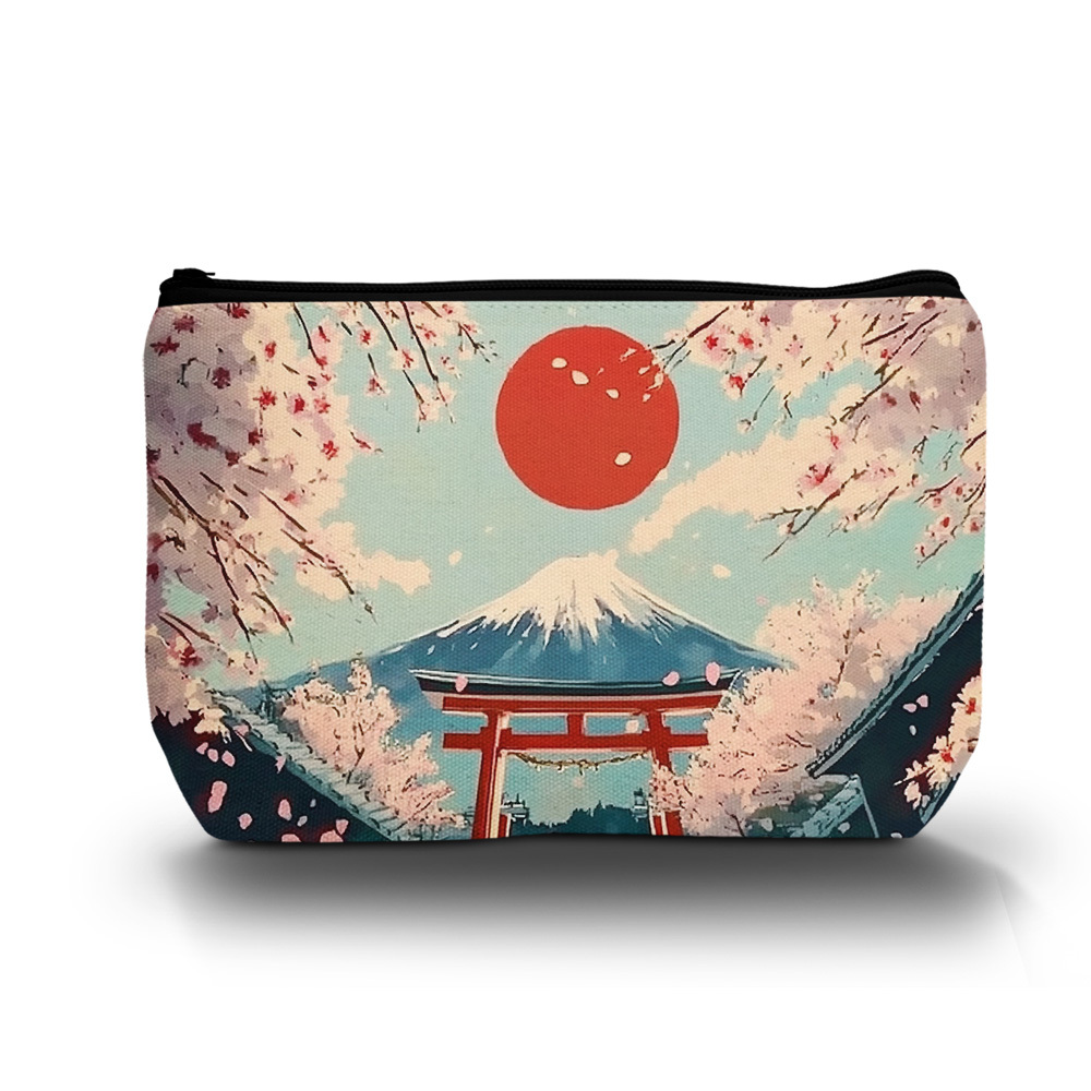 

1pc Japanese Printed Cosmetic Bag-a Spacious And Cosmetic Bag Suitable For Travel Organizations-a Perfect Gift For Women And Teenagers-a Day Gift.