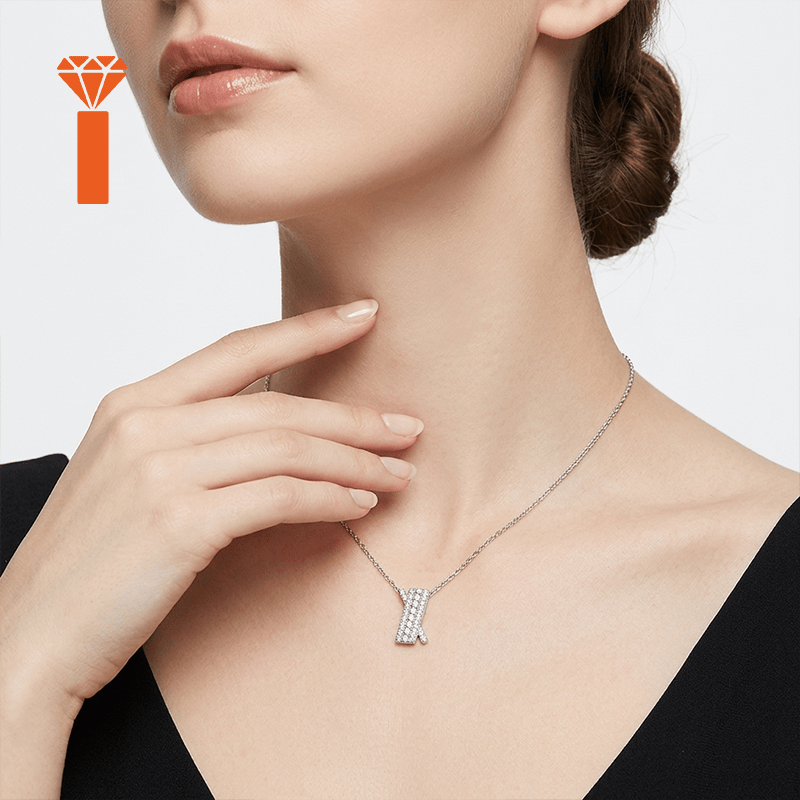 Moissanite Pendant Necklace in S925 Silver, Gift for Her