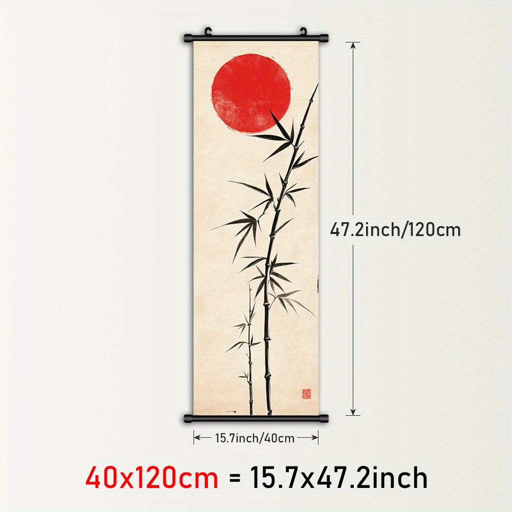 TEMU 2d Flat, 2d Flat, 1pc Framed Wall Art Featuring Plants, A Canvas Poster Of Leaves, A Black Plastic Hanging Painting, Japanese-style Decor With A