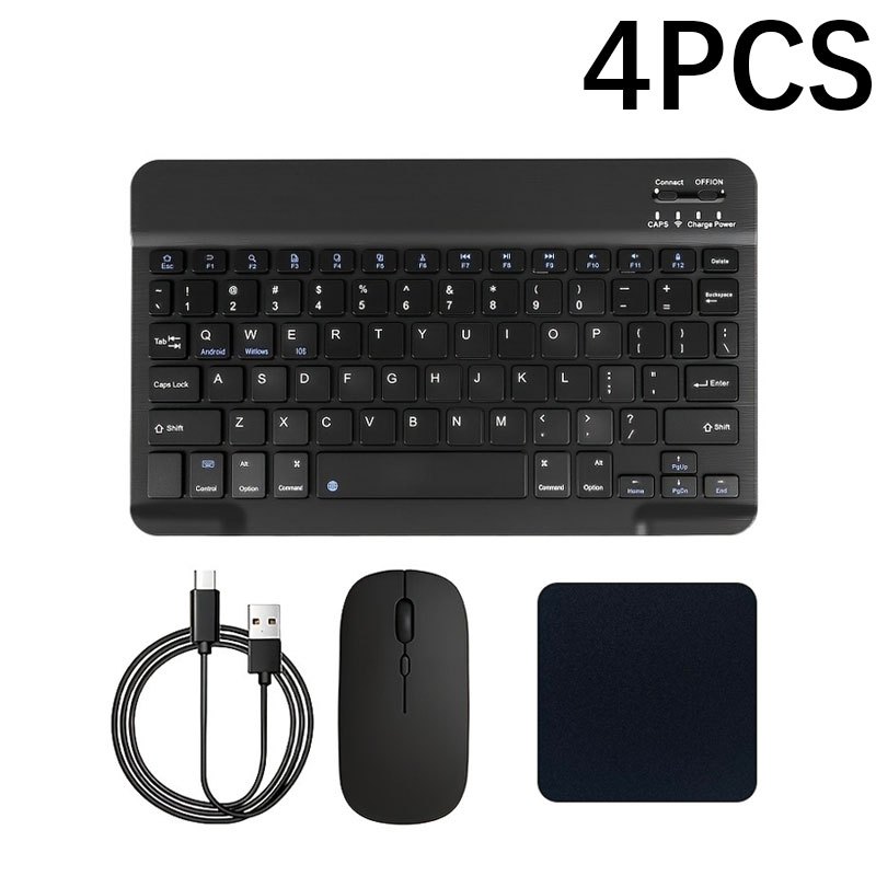 TEMU 4pcs Portable - Quiet Rechargeable Wireless-compatible (for /) Computer Keyboards With Usb- Mouse Pad Suitable For Phones, Tablets, Pcs, Smartphones & Tablets - Ideal For Travel & Office Use