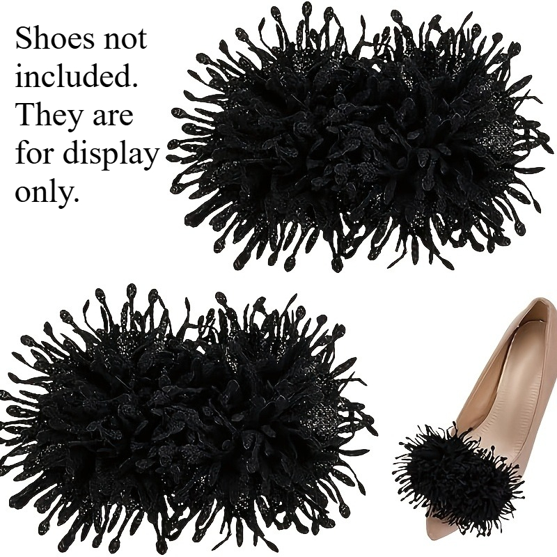 TEMU 2pcs Set Of Detachable Shoe Additions, Brown, Flower-shaped High Heel Clips, Stylish And Elegant Shoe Decorations, Suitable For High Heels,