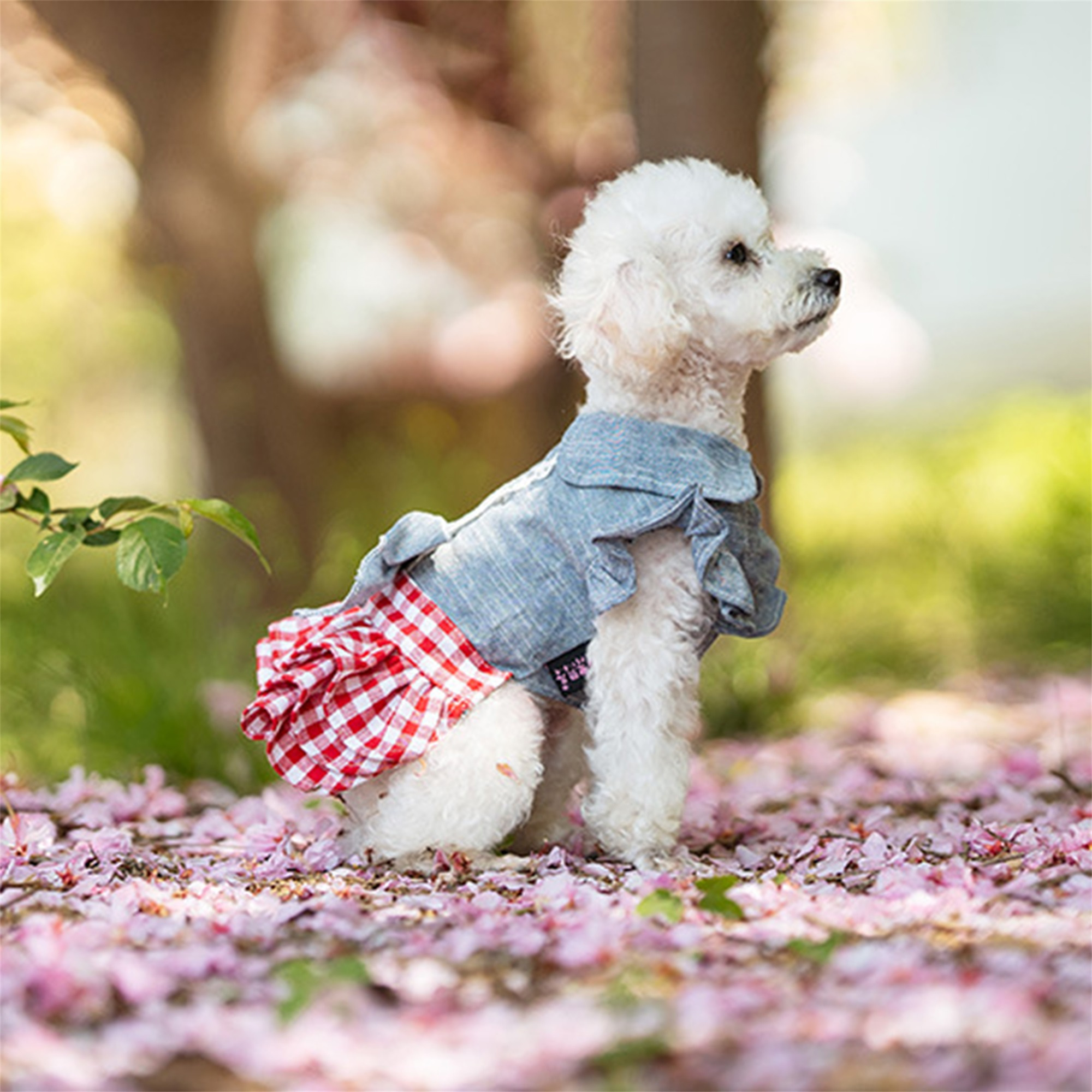 white christmas dresses Pawda Denim Dog Dress – Elastic Waist, Stretchy Straps main image 0