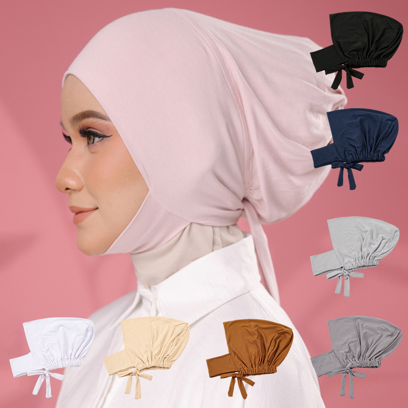 

Instantané Ajustable Élégant pour Femmes avec Bonnet - Couleur Unie, Polyester, Lavable en Machine - pour l'Eid al-Fitr & Tenue Décontractée, Tenue Religieuse|Design Fluide|Tissu en Polyester, Foulard