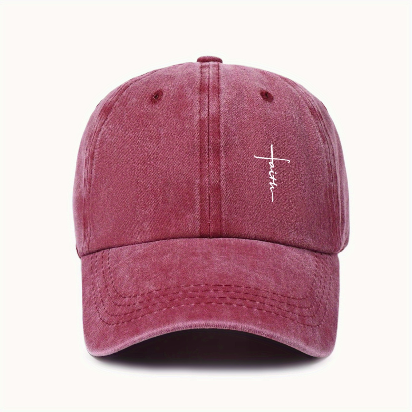 Men' & Women' Breathable Washed Baseball Cap with Cross Embroidery - Adjustable Outdoor Hat Suitable for, Casual Wear & Hot Climates - Soft Comfortable Cap