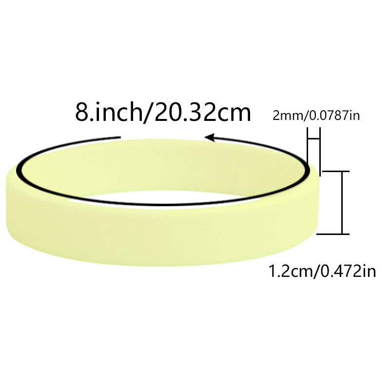 75pc Glow-in-the-Dark Silicone Wristbands, Customisable