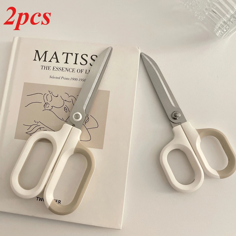 E-shop 2 Stück Edelstahlscheren mit Ergonomischen Griffen - Scharfe, Langlebige Klingen für Zuhause, Büro, Verpackung, Papier & Schreibwaren -