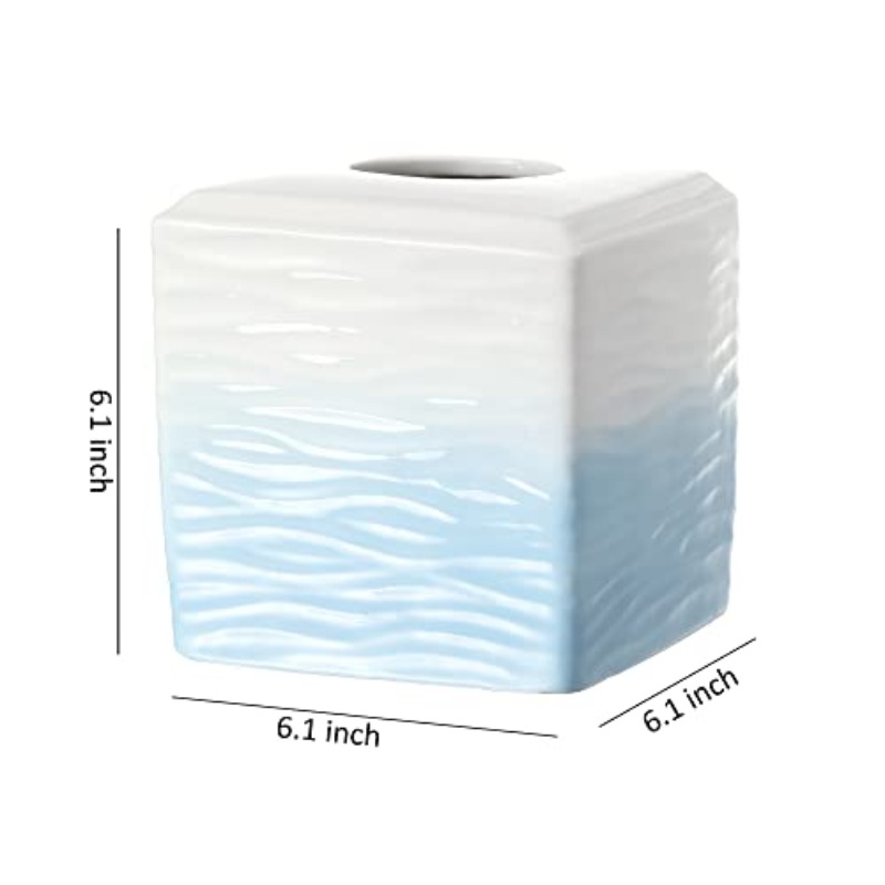 ceramic tissue holder box - modern bathroom decor with   lid, elegant toilet paper organizer for bathroom, kitchen, living room - durable ceramic construction, minimalist home decoration in   gradient (compatible with standard tissues), tissue box holder, facial tissue holder, kleenex box holder, kleenex box cover, tissue box cover Product details 1