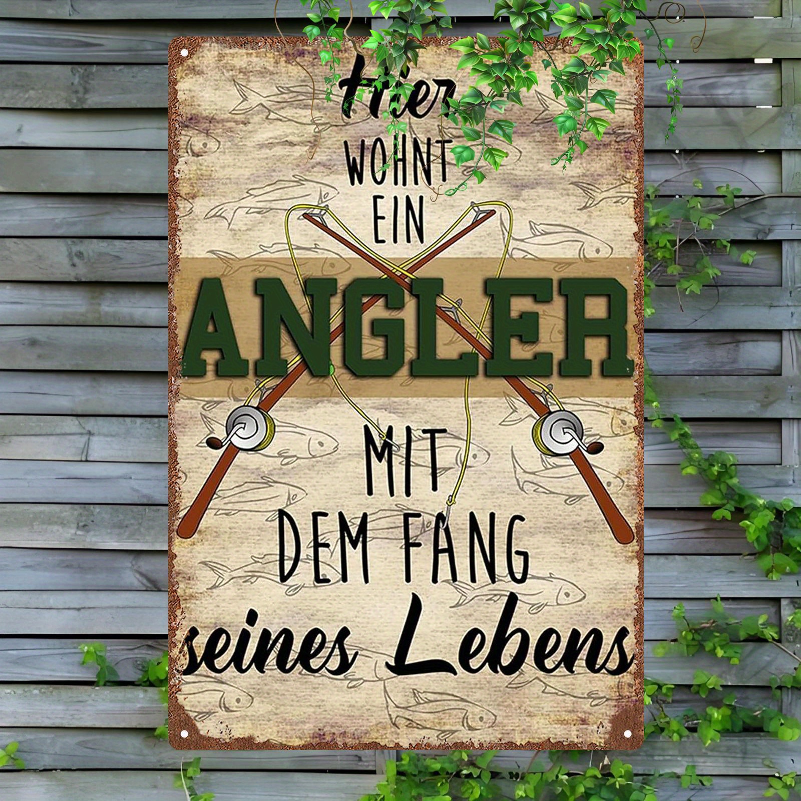 TEMU 2d Flat - 1pc 2d Wooden Decor, German Angler Making A Living From Fishing, Perfect For Home, Club, And Outdoor Decoration - Durable Office Wall