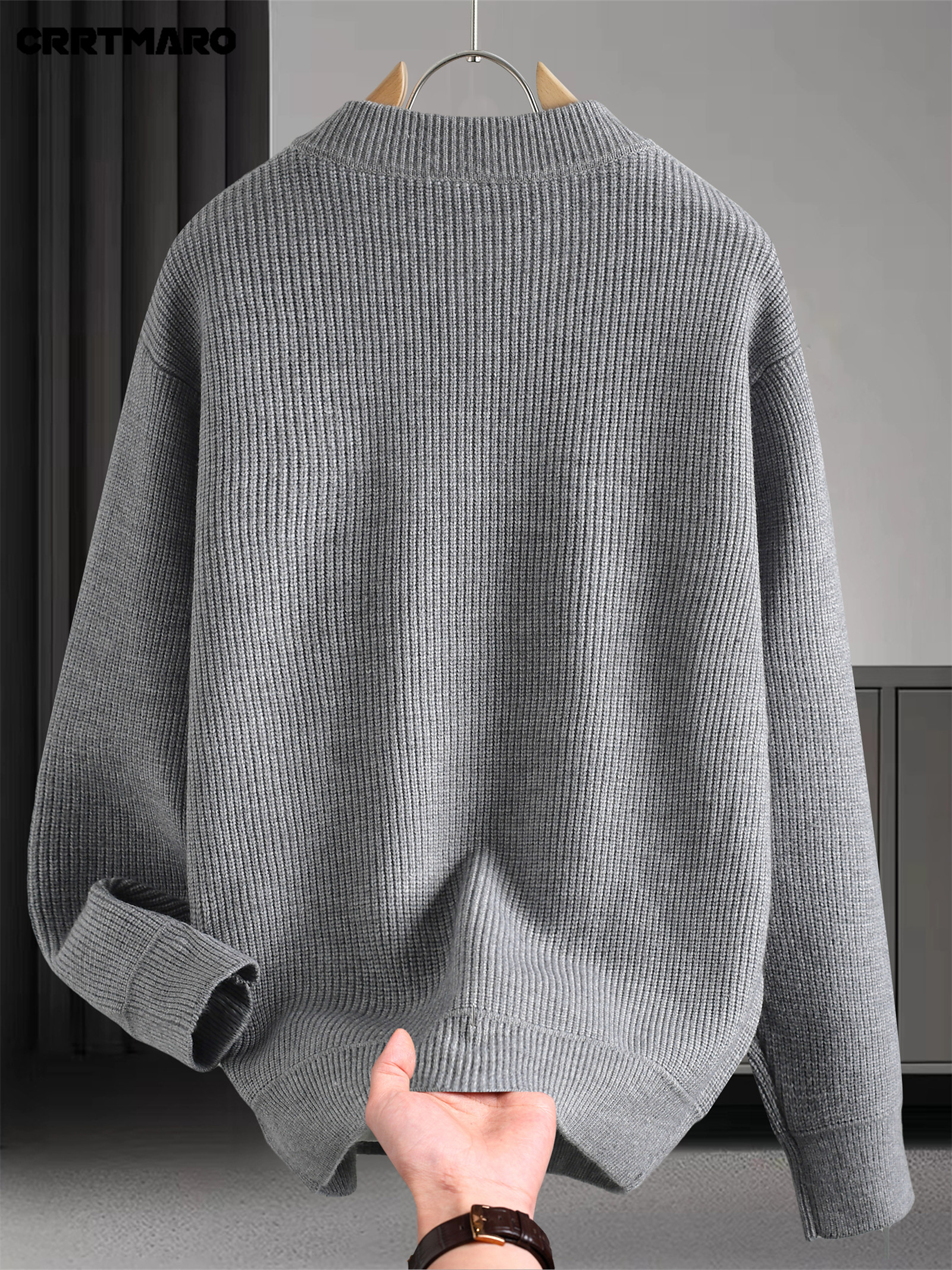 Men'S Pullover Sweater, Warm Long Sleeve Casual Top for Fall And Winter