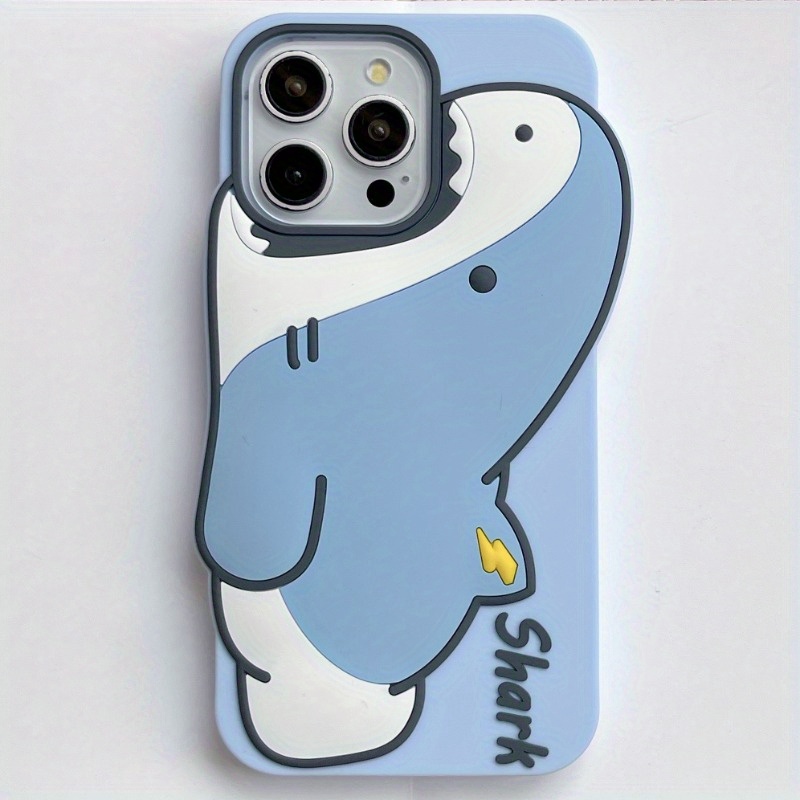 TEMU Phone Case: Ocean Bottom Line Shark Silicone Phone Case Cartoon Suitable For Iphone 12/13/14/15/16 All Inclusive Protective 15promax