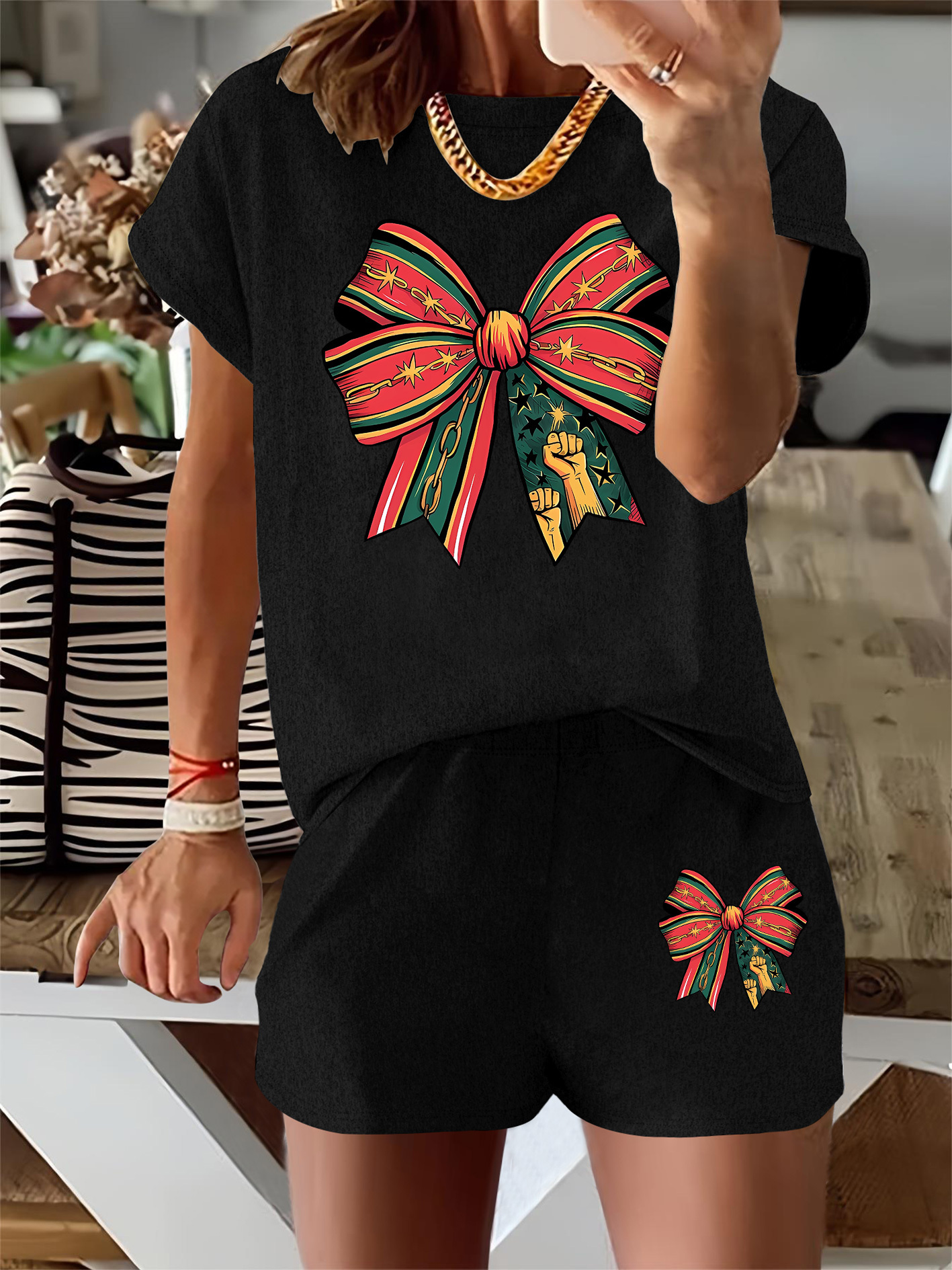 conjunto casual piezas mujer camiseta manga corta shorts Temu