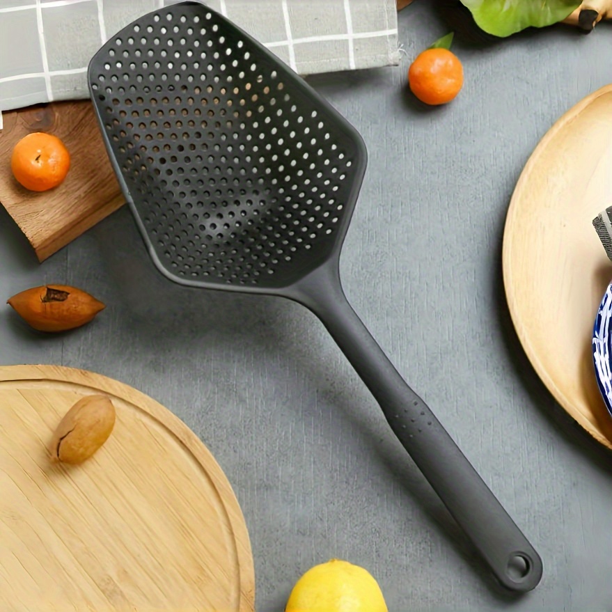 TEMU Shaon High- Kitchen Slotted Spoon, Filter Spoon With Handle, Durable Plastic Slotted Spoon, Pasta Spoon, Pasta Strainer, Convenient For Cooking,