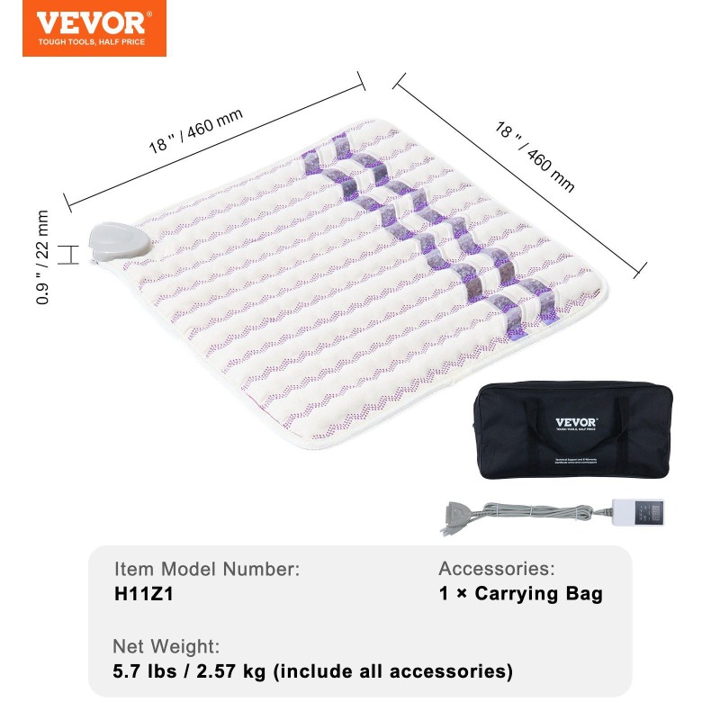   heating pad with amethyst gemstones negative ions portable heating mat for muscle relaxation   circulation and relaxation no battery needed white with purple accents heating pad for back muscle relaxation tool elegant design durable construction Product details 6
