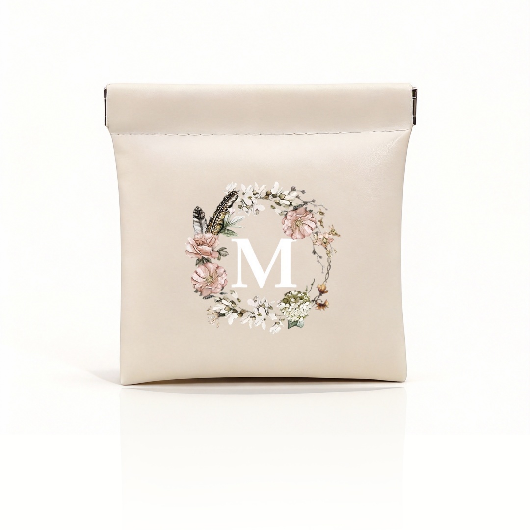 TEMU 1pc Mini Storage Pouch, Women' Purse, Self-closing Multi-functional Organizer Bag With A-z Print For And Cables - Portable Carrying Pouch