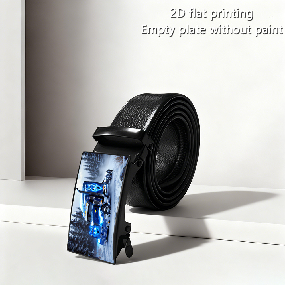 TEMU A 2d Featuring A Truck Pattern - A Durable, High-quality Exquisite Belt, Designed For Men With A Sliding Mechanism, Adjustable For Business