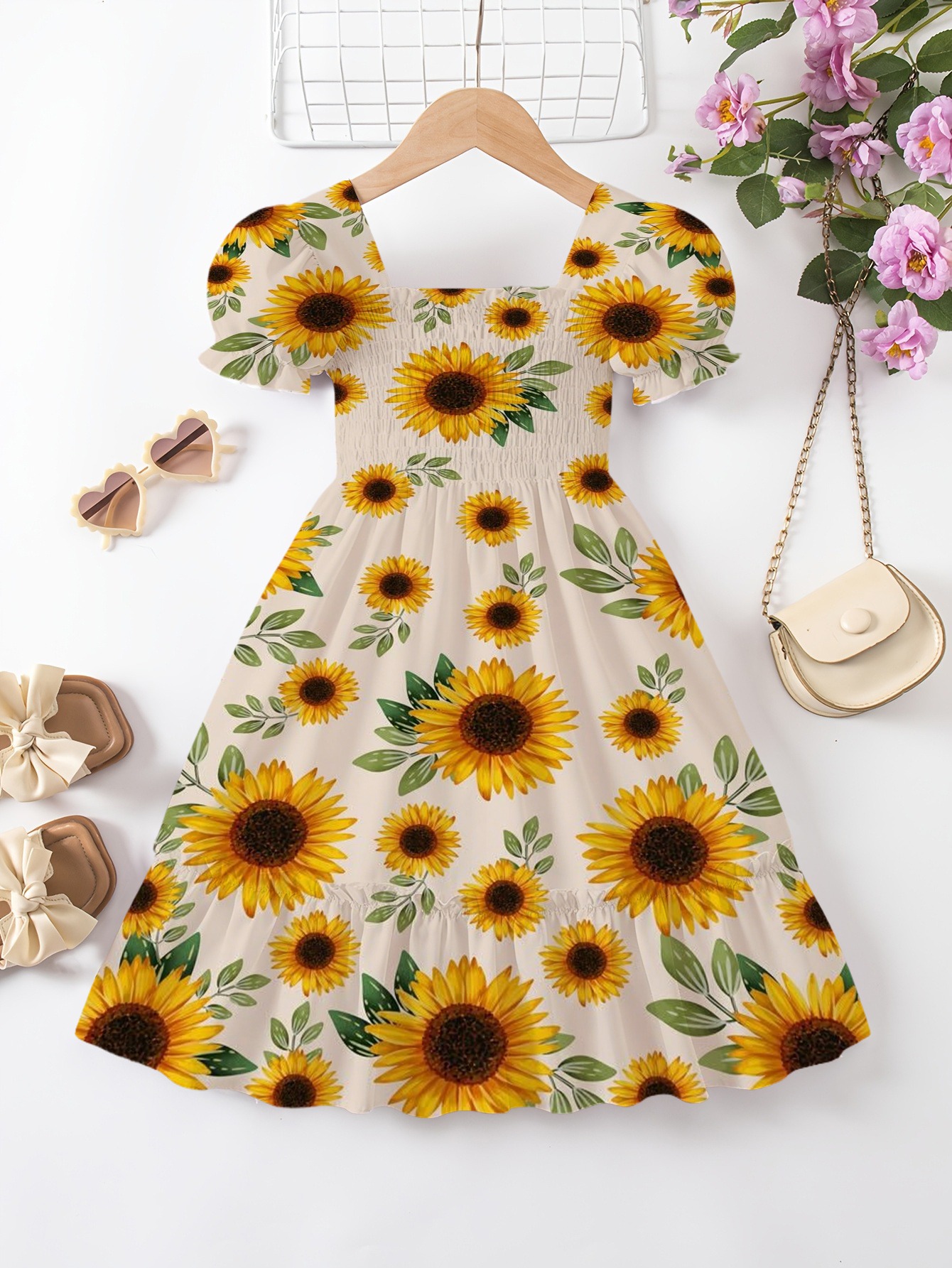 sunflower dresses sold on Temu United States