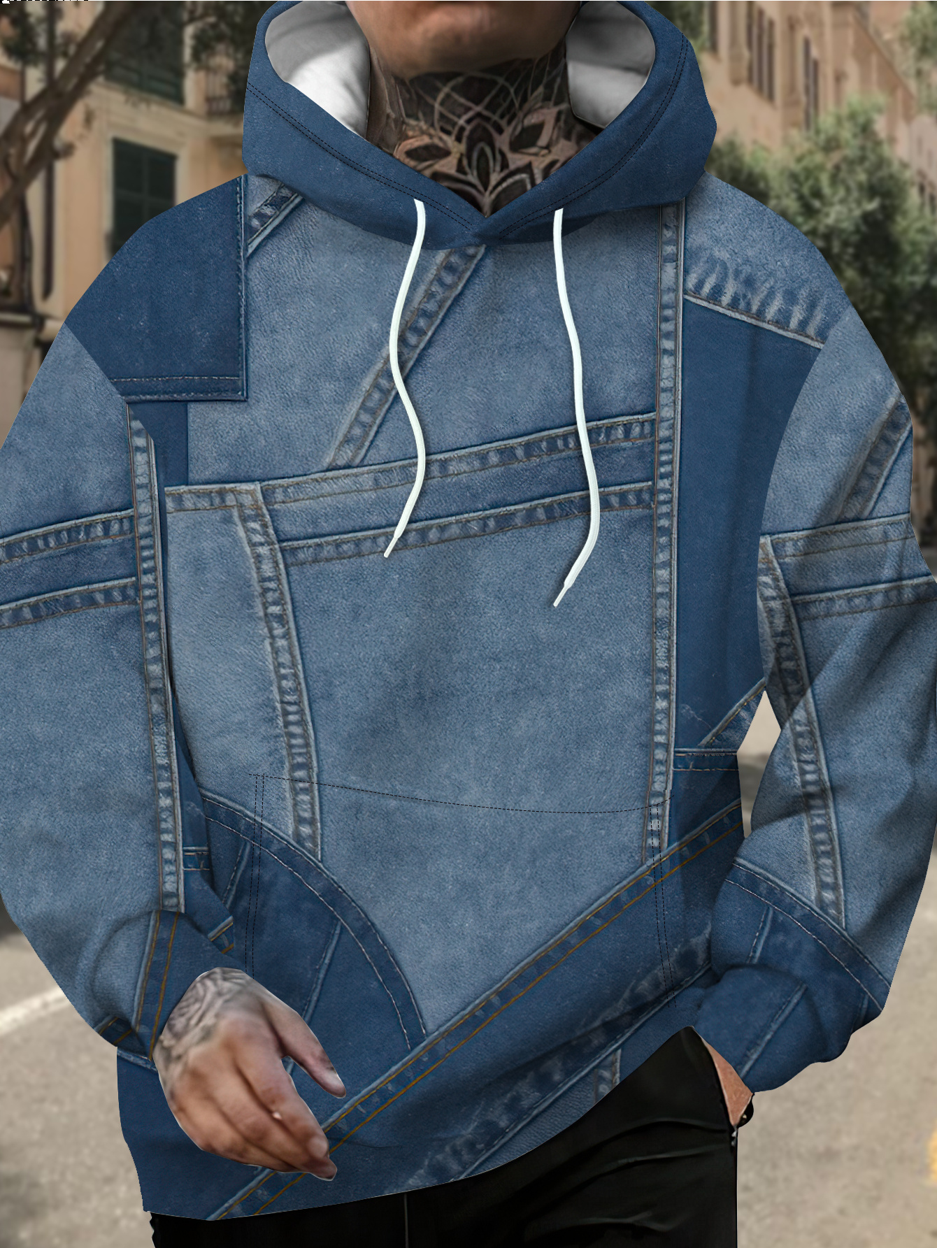denim with hoodie sold on Temu Canada