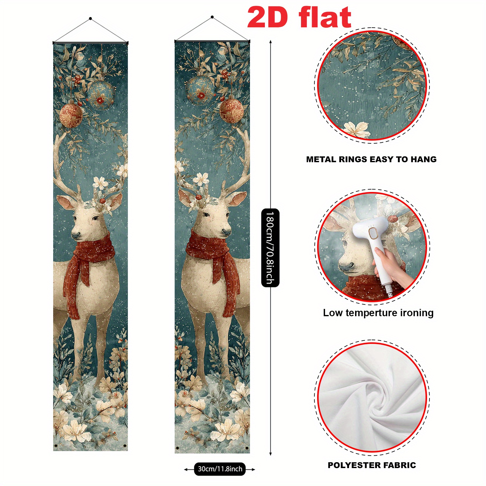 TEMU 2d Flat, 2d Flat - 2d Flat, 2d Flat - 2d Flat Banner (party Banners) Set Of 2 (11.8* Inches / 30*180 Cm), Made Of Polyester, Featuring A