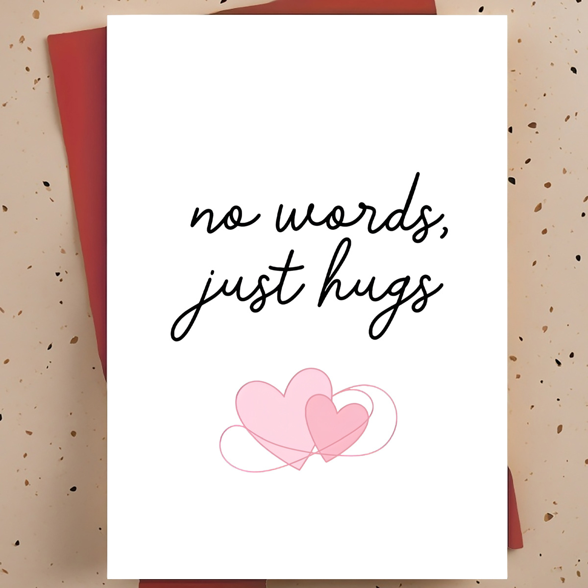 TEMU 1pc Sweet Greeting Card For Friend Partner – Overlapping Minimalist Modern Illustration, Card, With Envelope