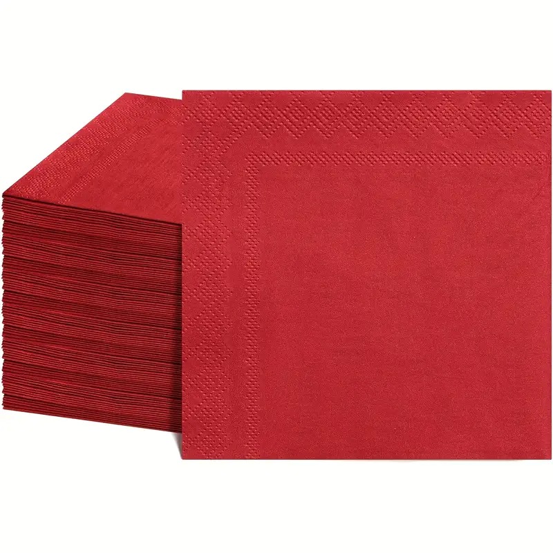 TEMU Lot de 100 serviettes de fête - Serviettes 10x10 pouces, serviettes jetables durables à double couche, adaptées aux décorations de table