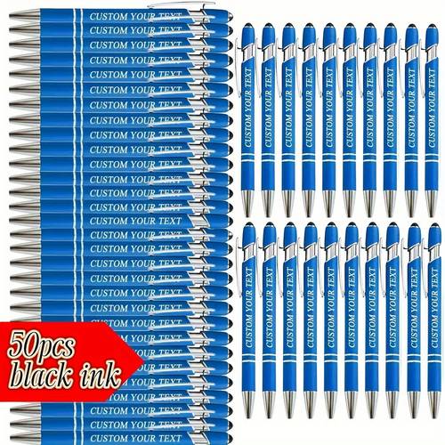 imagen del artículo plumas estilográficas de metal personalizadas, 50 unidades - ideal para negocios y ocasiones especiales - set de regalo de graduación con escritura , perfectas para y