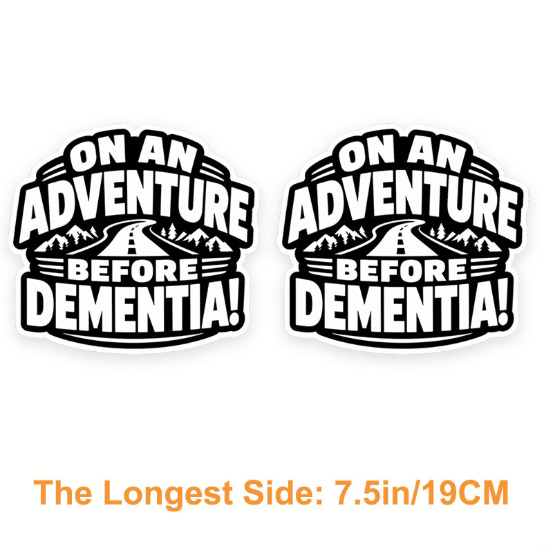 TEMU 2pcs 19.05cm Adventure Before Dementia Decal, Car Decal, Vinyl Sticker, Rv Window Decal, Van Sticker, Truck Decal, Waterproof Outdoor Sticker,