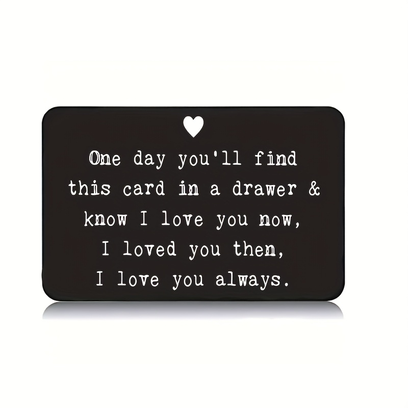 Image of Engraved Wallet Card With "i Love You" - Romantic Gift For Husband, Wife, - Anniversary & Valentine's Day Card Suitable For Anyone - English Language Love Token