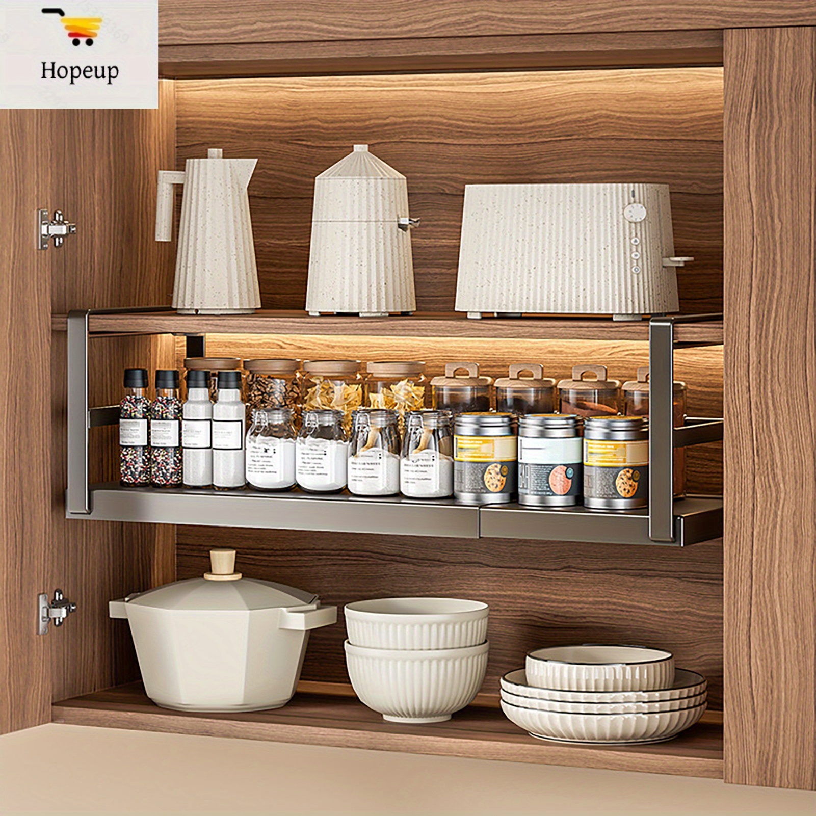 expanderbar kökshylla med underhyllförvaring borrfri - Temu Sweden