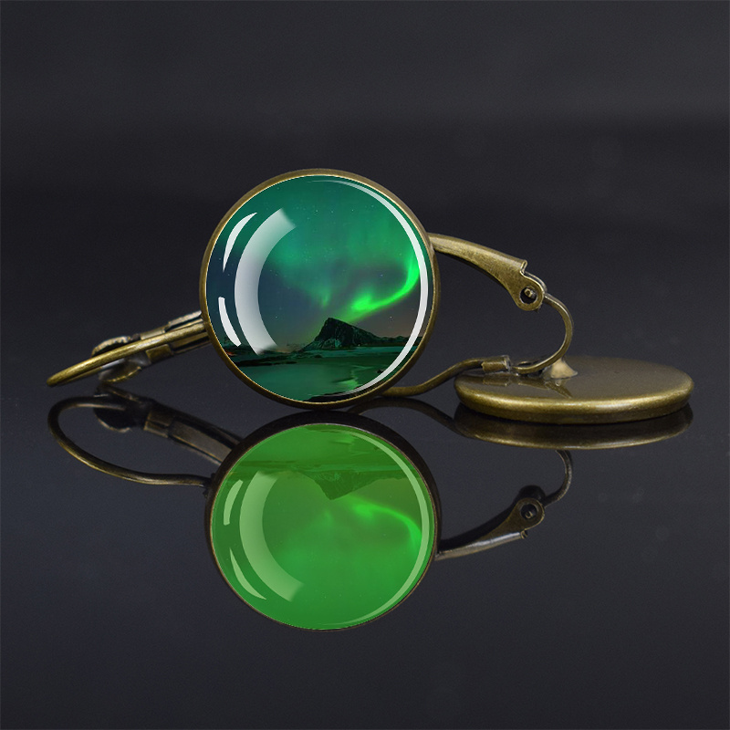 Luminous Northern Lights Romantic Bronze Earrings, Gift for Her