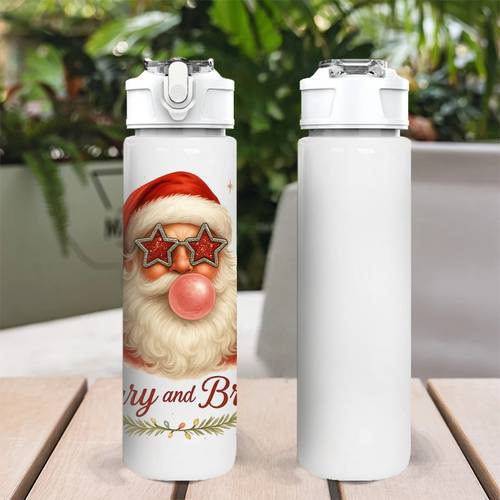 öğe resmi 1 adet baloncuklu çikolata yıldız gözlük noel baba, 750ml/26oz plastik spor su şişesi, baskı, sızdırmaz açılır kapaklı, , sağlam ve dayanıklı, geniş kapasiteli, yeniden kullanılabilir, spor salonu, ofis, bisiklet, seyahat için uygun