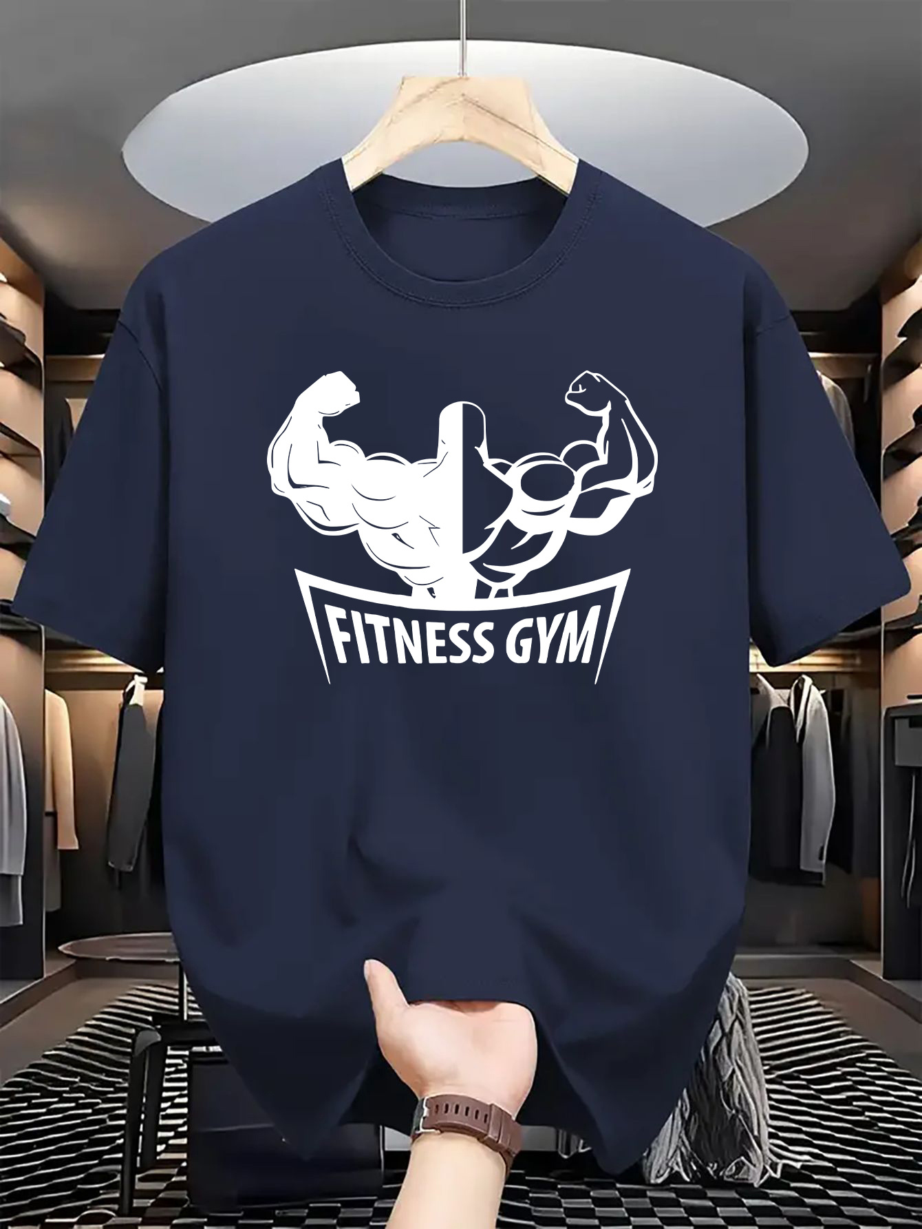 men's soft pink fitness gym graphic tee casual crew neck Temu Oman