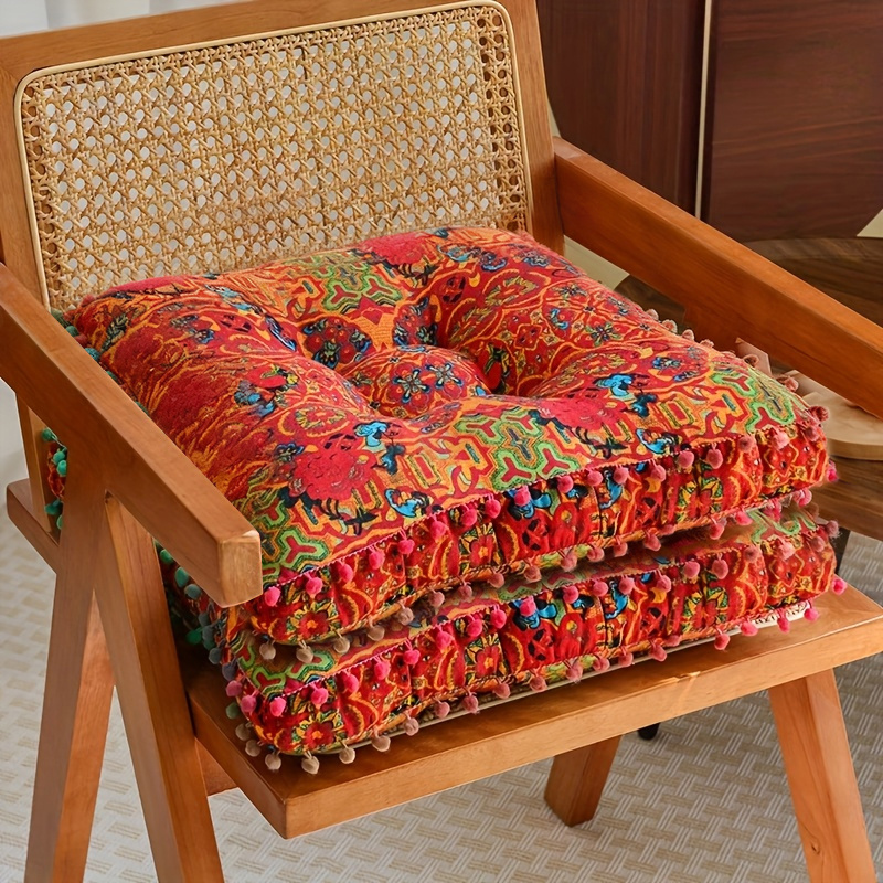 TEMU 2pcs/4pcs Bohemian Chair Cushion, Meditation Pad, Pillow, Cushion, Thick, Soft And Comfortable, Suitable For Multifunctional Home Decoration In