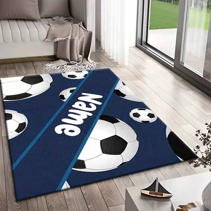 TEMU Tapis personnalisé avec motif de football, protège-chaise de bureau, tapis antidérapant et confortable, cadeau pour Halloween, Noël ou