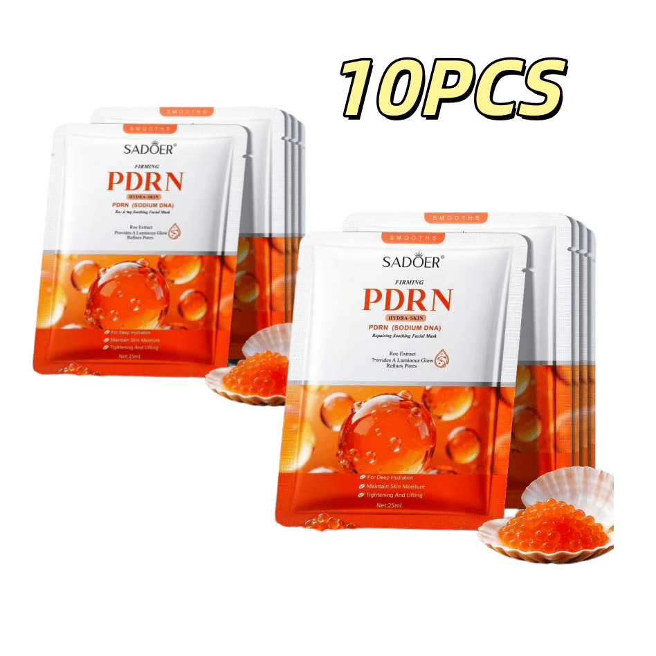 Image of 10pcs Face Mask, Containing 99% High-purity And Niacinamide , Makes Facial Moisturized, Firm, And . Alcohol-free, Hypoallergenic, Rich In Salmon Dna. Suitable For Types. Facial Skincare